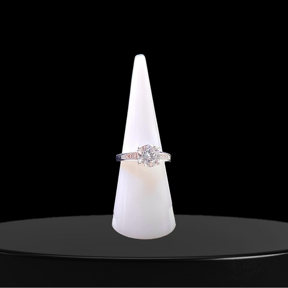 New Exclusively Fancy Solitaire Cut Sterling Silver .925 AAA CZ Ring - Szie 6 - Picture 3 of 12